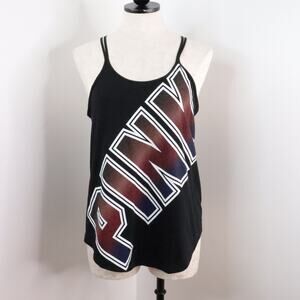 Victoria’s Secret PINK Women’s S Black Racerback Athletic Bold Logo Tank Top